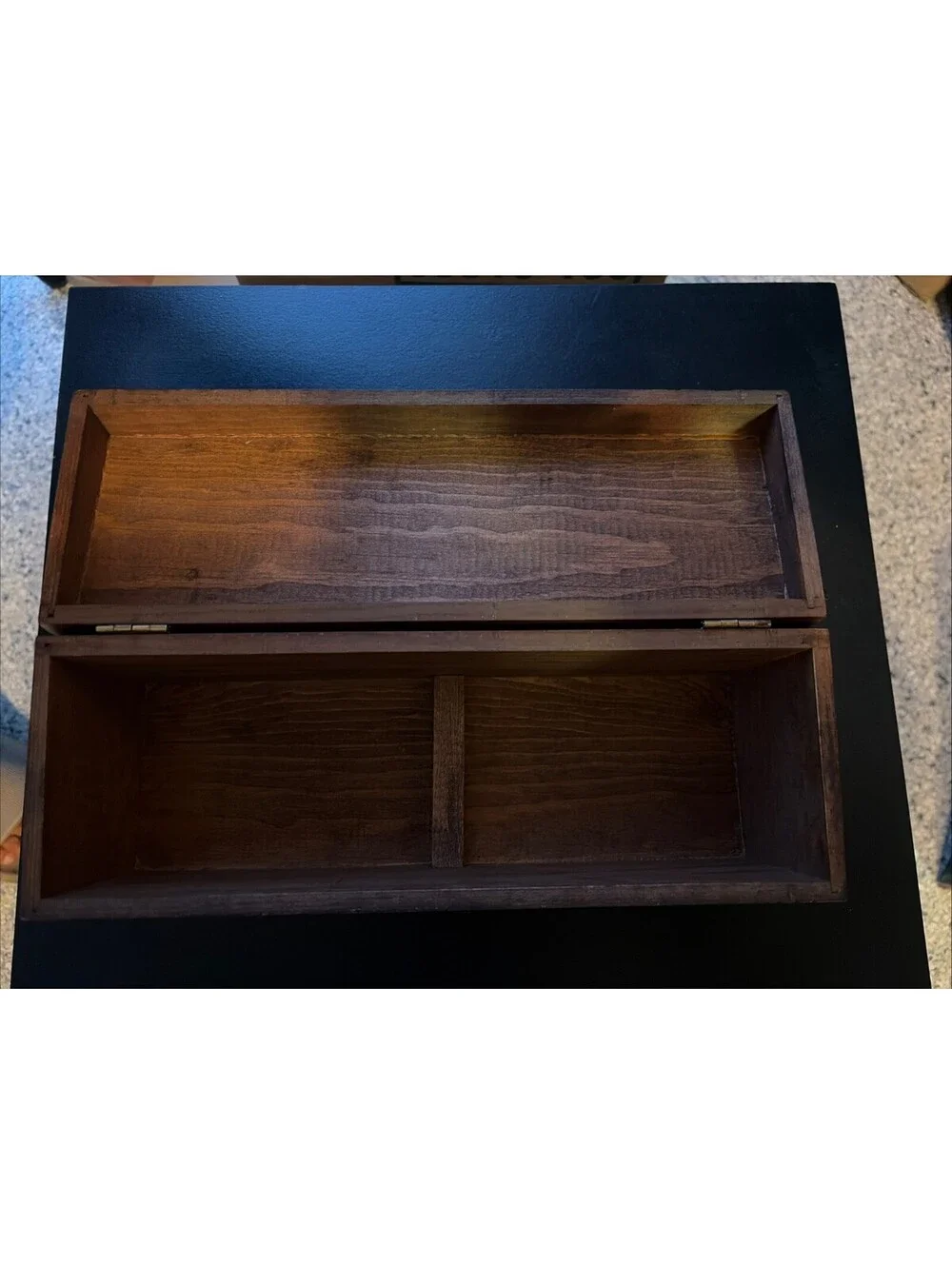 Vintage Hand Carved Wooden Recipe Box 11.5 x 4 x 4.5